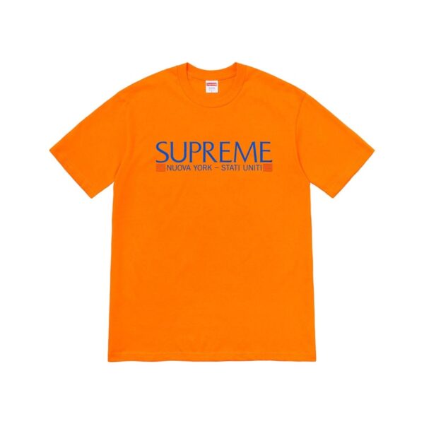 Supreme 'Nuova York' Tee Orange Blue 2020